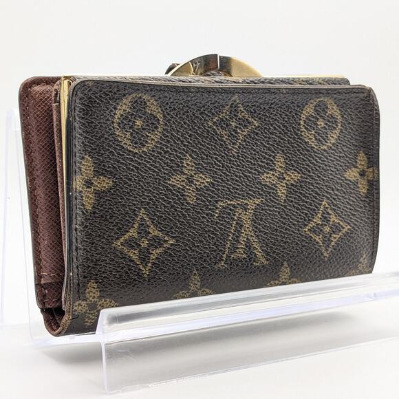 Auth Louis Vuitton Full Inclusion Viennois Leather Kisslock Wallet in Monogram - Picture 1 of 10